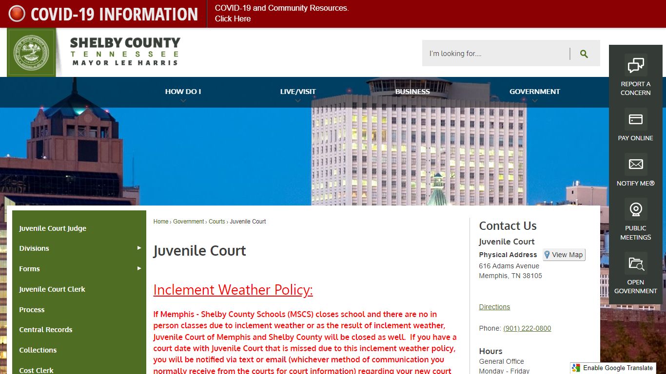 Juvenile Court | Shelby County, TN - Official Website